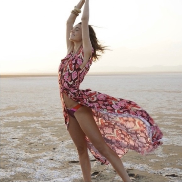 Maaji Pink Printed Fortunata Maxi Dress / Swim Cover-Up